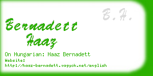 bernadett haaz business card